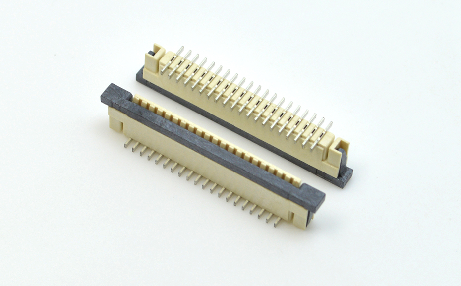 接插件FFC/草莓视频APP色情 1.0MM 32P 一字脚 立贴带锁 扁平电缆连接器