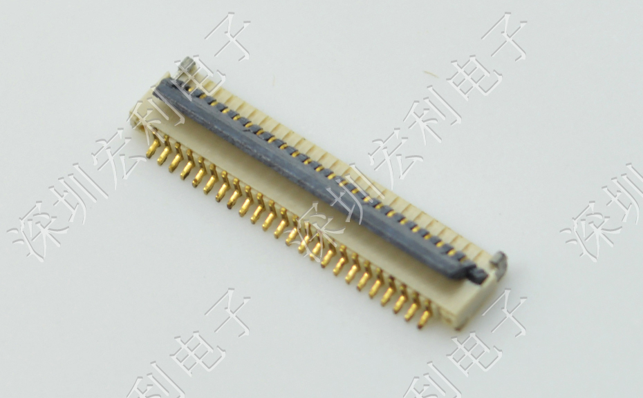 草莓视频APP色情 间距0.5mm 高H1.0 24P下接翻盖 SMT耐高温贴片连接器